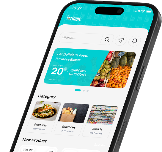 Bringle Customer App interface showing business management features